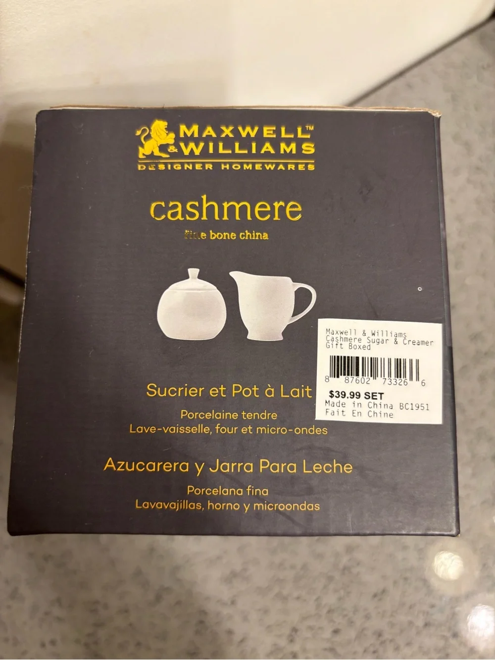 Maxwell & Williams Cashmere Fine Bone China  Milk and Sugar Bowl Set